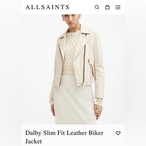 EUC Lambskin All Saints Dalby Slim Fit Leather Biker Jacket
